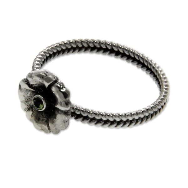 Alternate image for Handcrafted Peridot and Silver Ring August Poppy