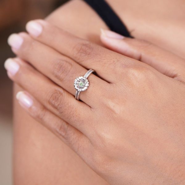 Alternate image for Handcrafted Peridot and Silver Ring August Poppy
