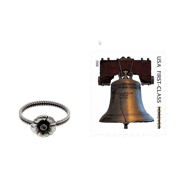 Alternate image for Handcrafted Peridot and Silver Ring August Poppy
