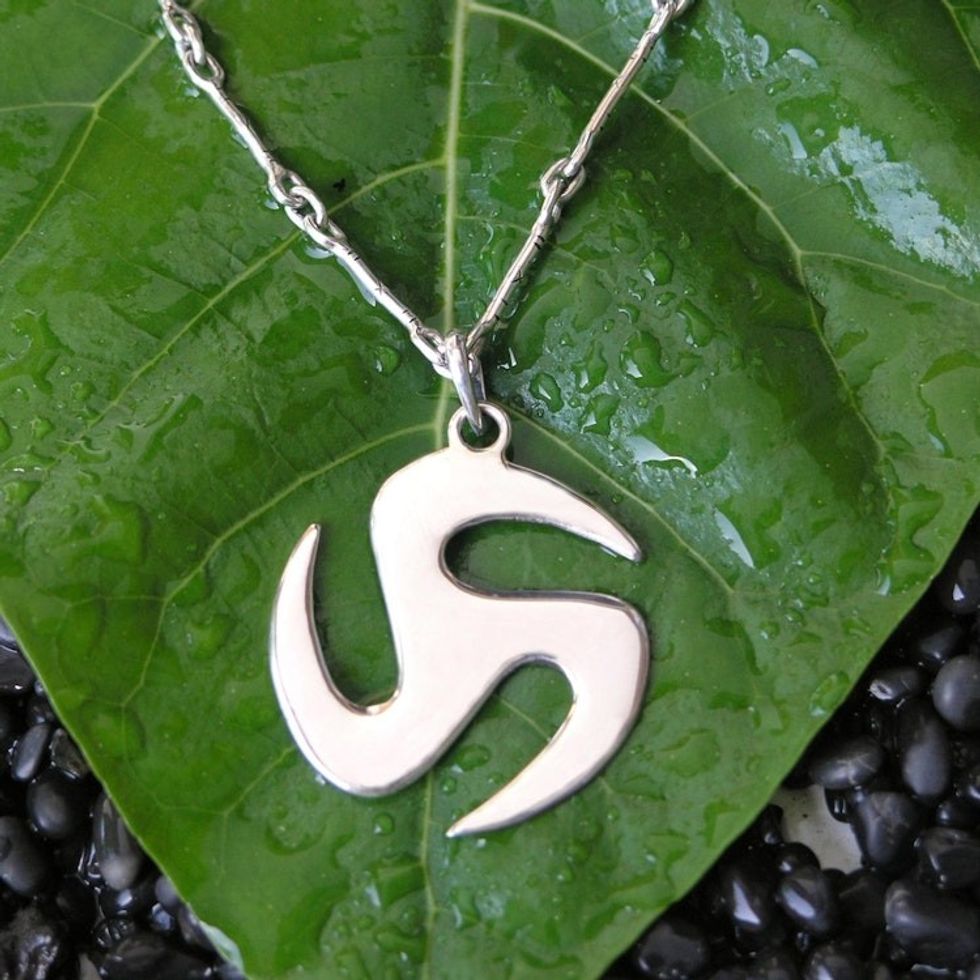 Men's Sterling Silver Pendant Necklace 'Trinity Discus'
