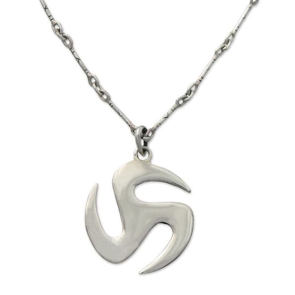 Alternate image for Mens Sterling Silver Pendant Necklace Trinity Discus