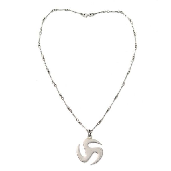Alternate image for Mens Sterling Silver Pendant Necklace Trinity Discus