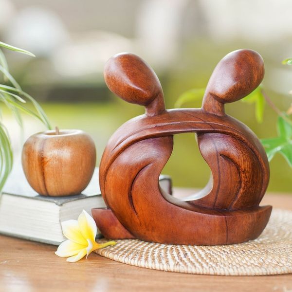 Alternate image for Romantic Wood Sculpture Our Love Forever