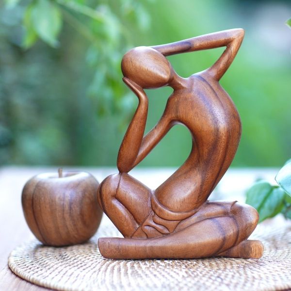 Alternate image for Thought and Meditation Wood Sculpture How Do I Look