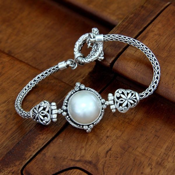 Alternate image for Cultured pearl braided bracelet Princess Fantasy