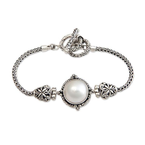 Alternate image for Cultured pearl braided bracelet Princess Fantasy