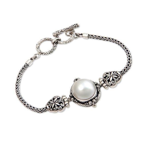 Alternate image for Cultured pearl braided bracelet Princess Fantasy