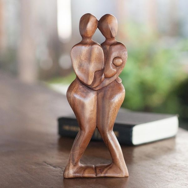 Alternate image for Suar Wood Sculpture Happy Family