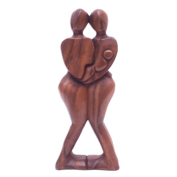Alternate image for Suar Wood Sculpture Happy Family