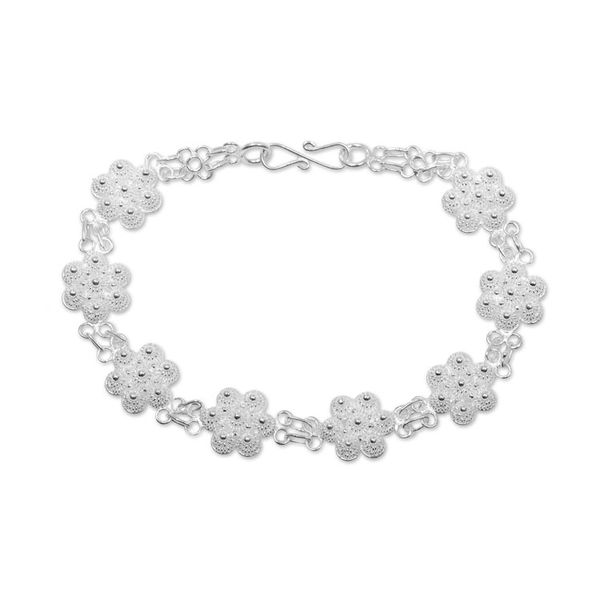 Alternate image for Artisan Crafted Sterling Silver Station Bracelet from Bali Seven Stupas