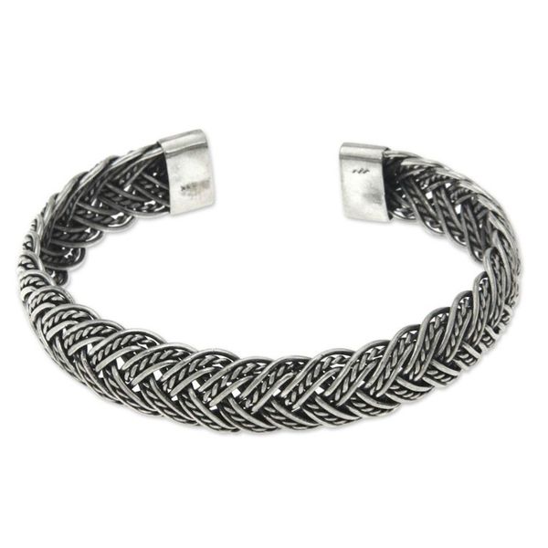 Alternate image for Balinese Braided Sterling Silver Cuff Bracelet In Braids