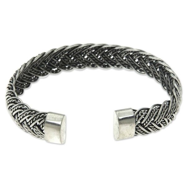 Alternate image for Balinese Braided Sterling Silver Cuff Bracelet In Braids