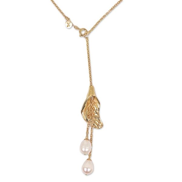 Alternate image for Gold Plated Sterling Silver Link Necklace Pearl Indonesia Moonlight Grapes