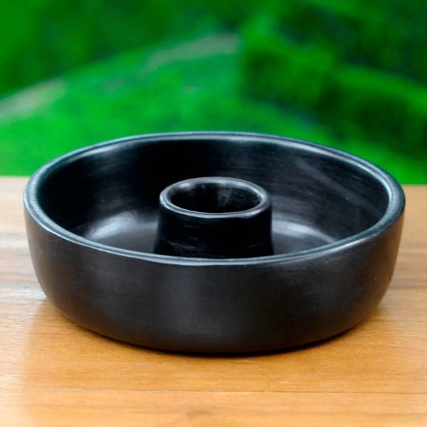 Alternate image for Black Terracotta Canape Dish from Indonesia Rinjani Black