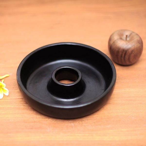 Alternate image for Black Terracotta Canape Dish from Indonesia Rinjani Black