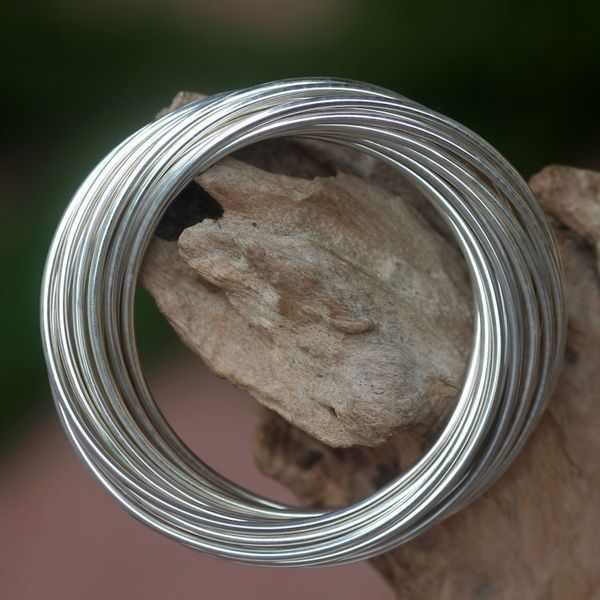 Alternate image for Modern Artisan Crafted Sterling Silver Bangle United in Strength