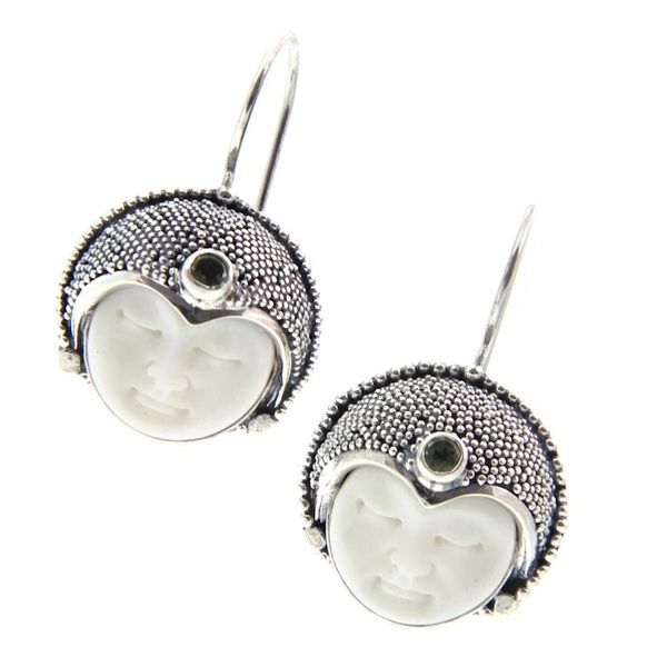Alternate image for Artisan Crafted Sterling Silver and Bone Earrings Royal Lady