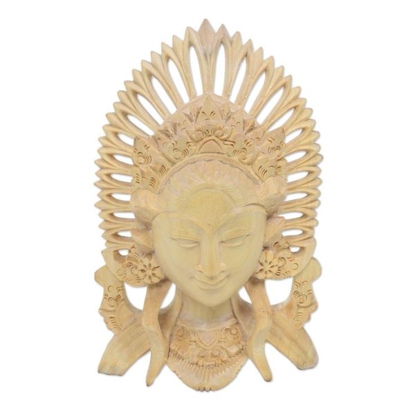 Alternate image for Balinese Janger Dancer Mask in Crocodile Wood Balinese Janger Dancer