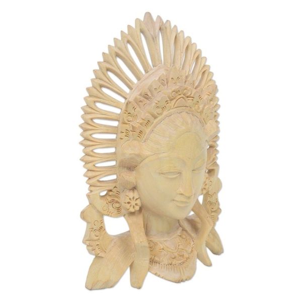 Alternate image for Balinese Janger Dancer Mask in Crocodile Wood Balinese Janger Dancer