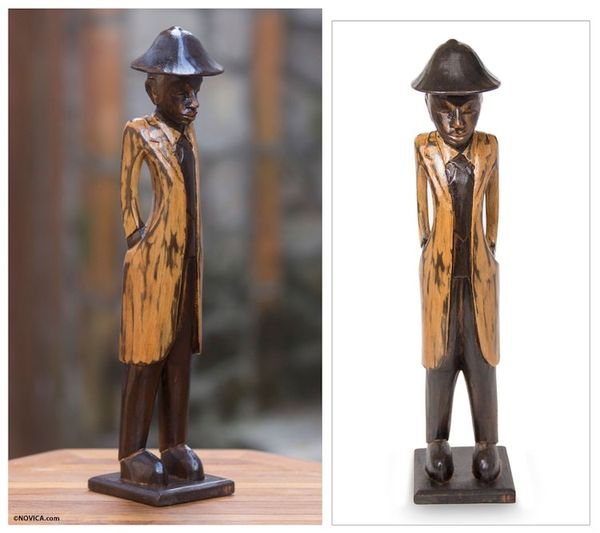 Alternate image for Colonial Style Indonesian Wood Sculpture Colonial Foreman