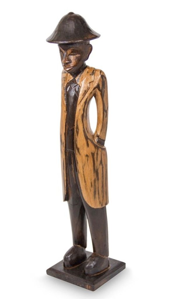 Alternate image for Colonial Style Indonesian Wood Sculpture Colonial Foreman