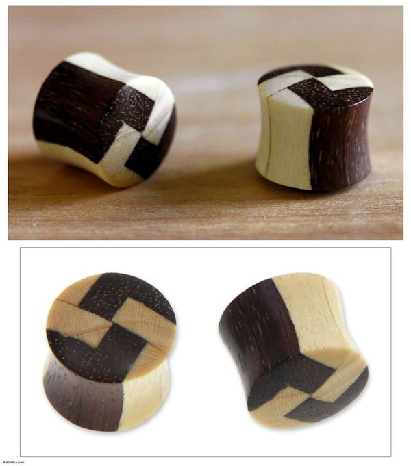 Alternate image for Wood ear plugs Mosaic