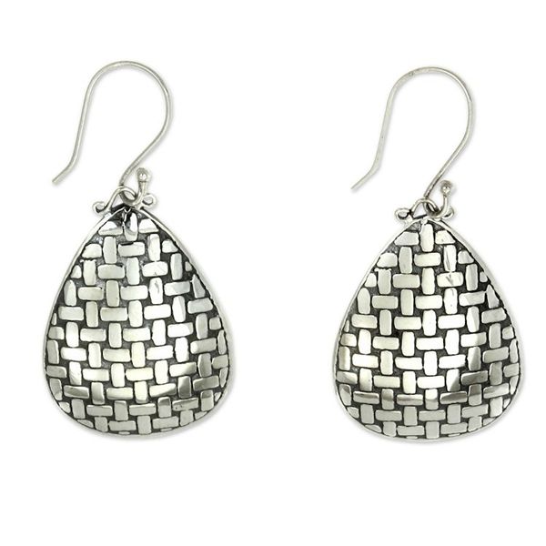 Alternate image for Fair Trade Silver Dangle Earrings Bamboo Tear