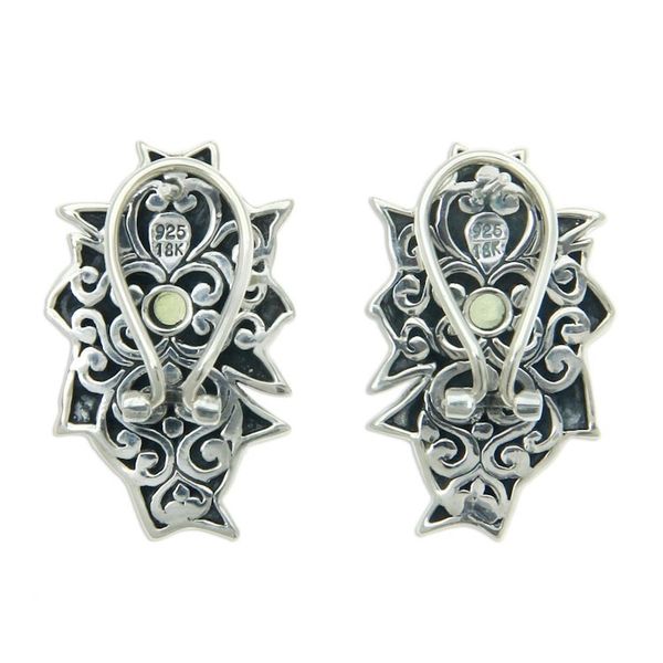 Alternate image for Gold accent peridot button earrings Gracious Lady