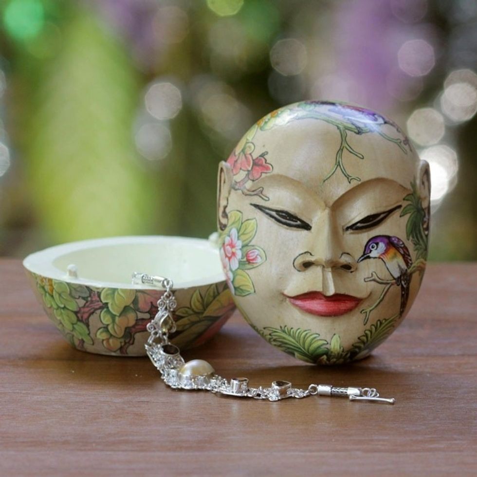 Balinese Handcrafted Hindu Theme Decorative Box 'Portrait of Subali'