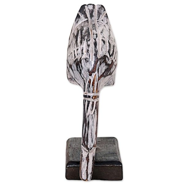 Alternate image for Hand Carved Wood Sculpture of a White Duck from Indonesia The Duck