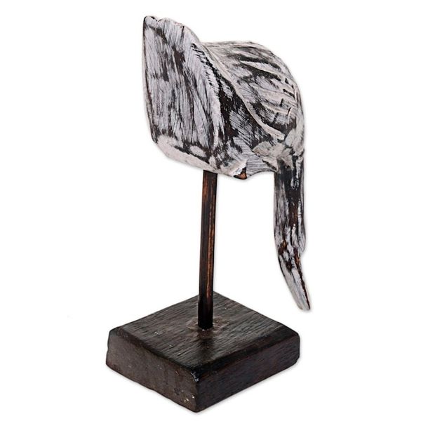 Alternate image for Hand Carved Wood Sculpture of a White Duck from Indonesia The Duck