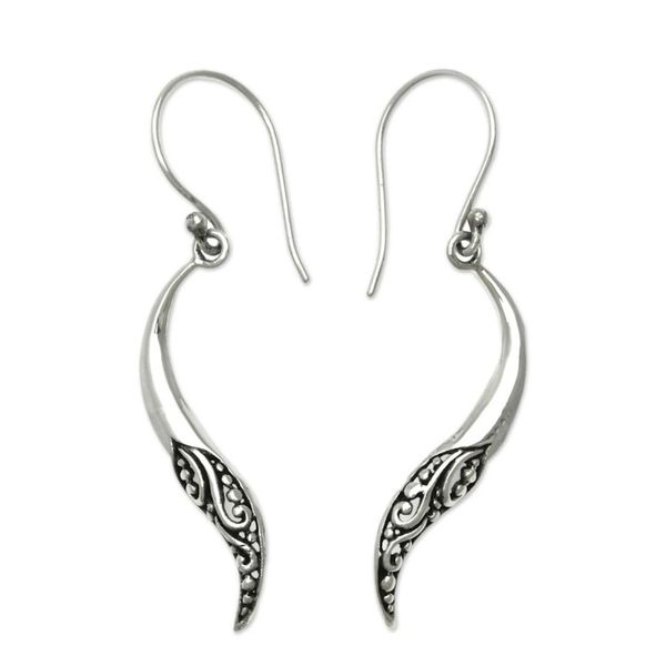 Alternate image for Hand Made Sterling Silver Dangle Earrings Balinese Chili Pepper