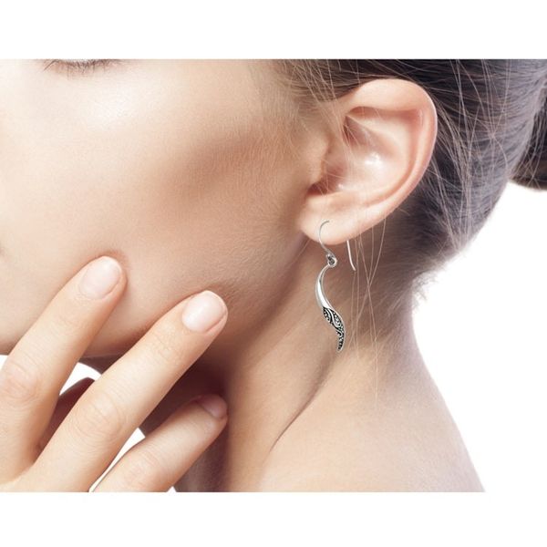 Alternate image for Hand Made Sterling Silver Dangle Earrings Balinese Chili Pepper