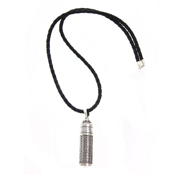 Alternate image for Handmade Leather and Sterling Silver Necklace Luminous Tower