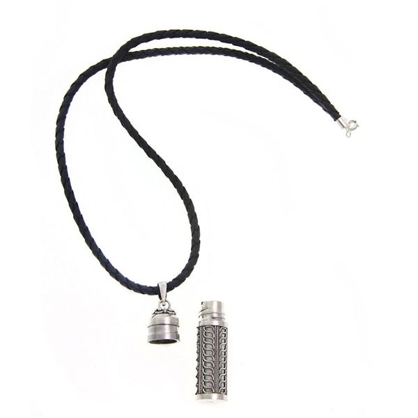 Alternate image for Handmade Leather and Sterling Silver Necklace Luminous Tower