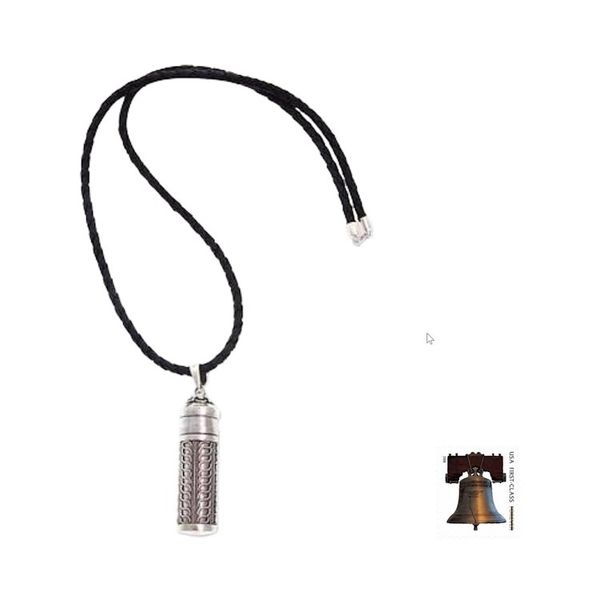 Alternate image for Handmade Leather and Sterling Silver Necklace Luminous Tower