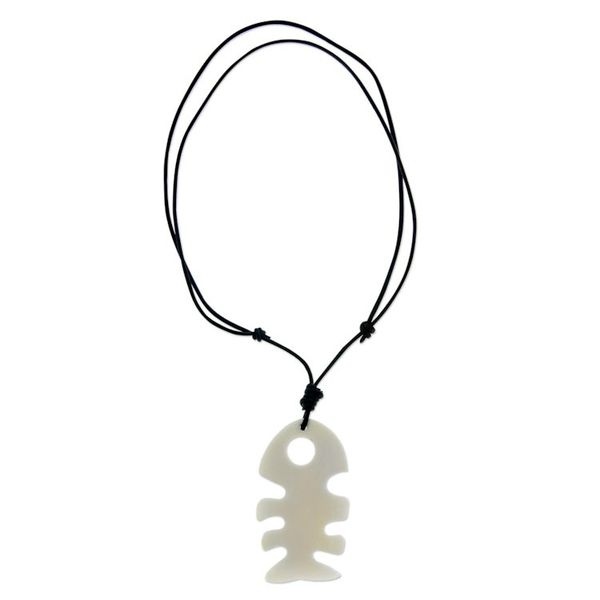 Alternate image for Mens bone pendant necklace Fish Tale