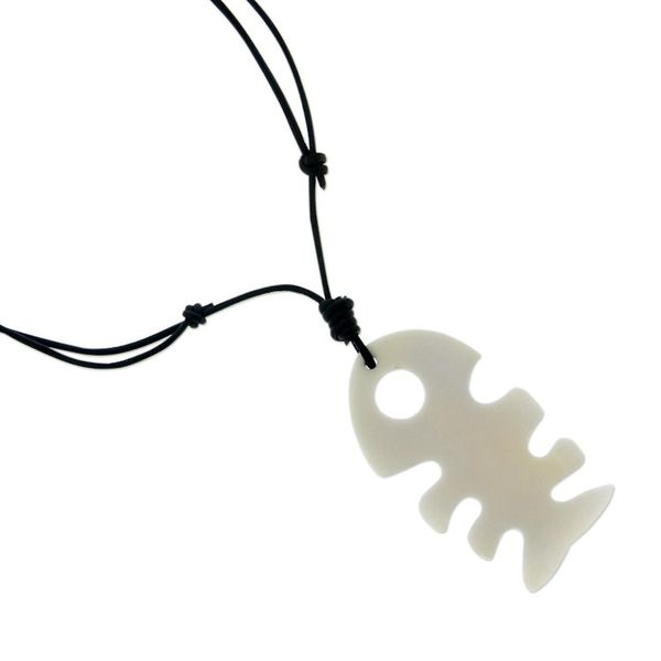 Alternate image for Mens bone pendant necklace Fish Tale