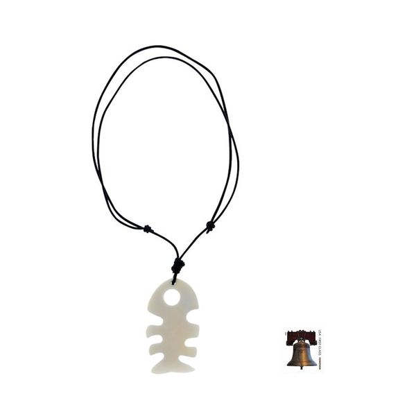 Alternate image for Mens bone pendant necklace Fish Tale