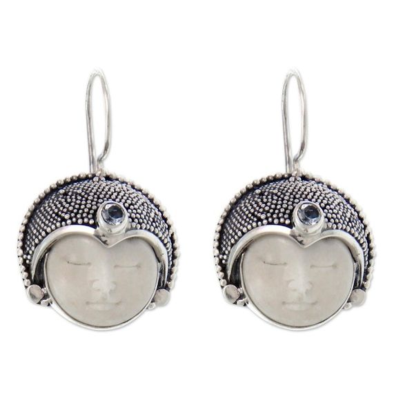 Alternate image for Sterling Silver and Blue Topaz Drop Earrings Royal Lady