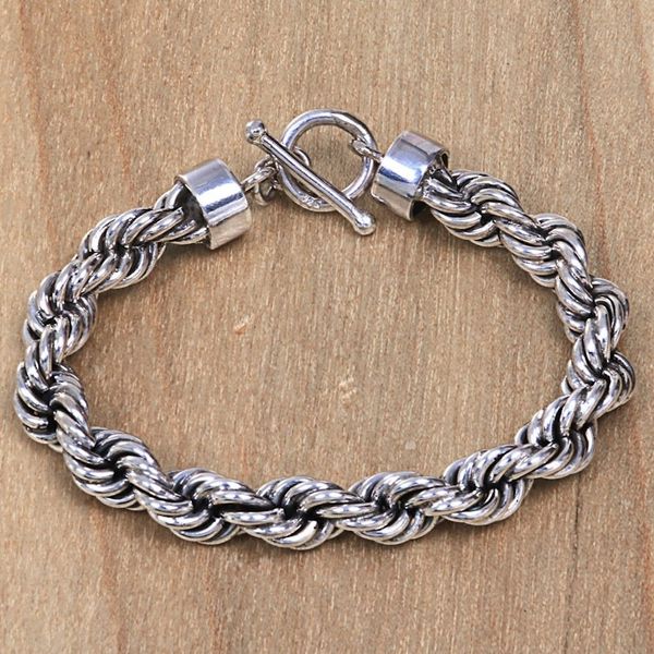 Alternate image for Artisan Crafted Sterling Silver Bracelet with Rope Motif Spiral Bound