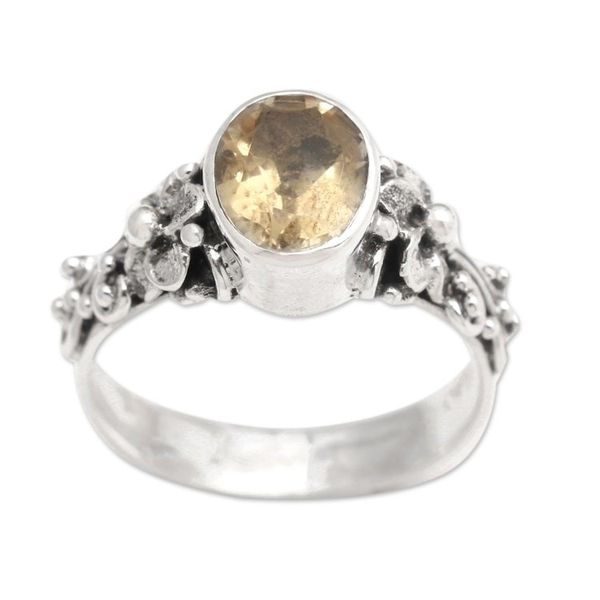 Alternate image for One Carat Citrine Cocktail Ring in Sterling SIlver Wayside Flower