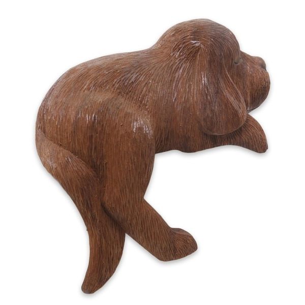 Alternate image for Sleepy Cocker Spaniel Puppy Sculpture Hand Carved in Wood Long-Haired Cocker Spaniel