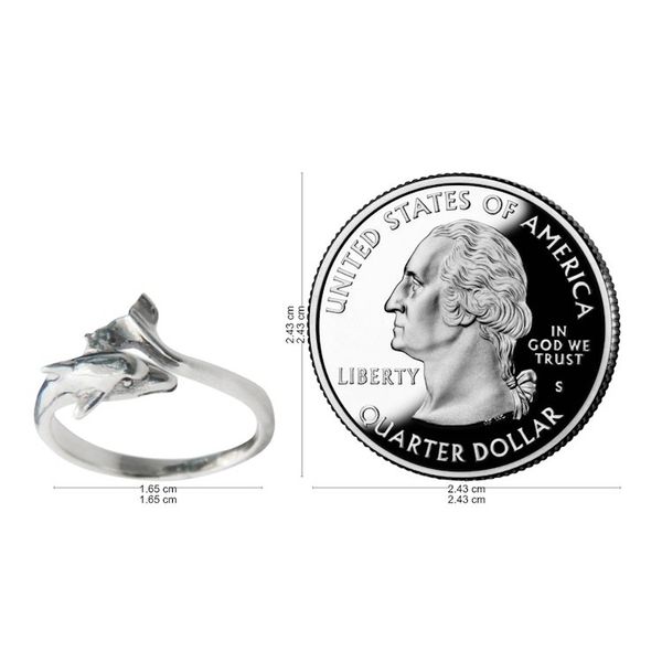 Alternate image for Sterling Silver Dolphin Cocktail Ring Artisan Jewelry Baby Dolphin