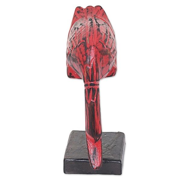 Alternate image for Hand Carved Wood Sculpture of a Red Duck from Indonesia Red Duck