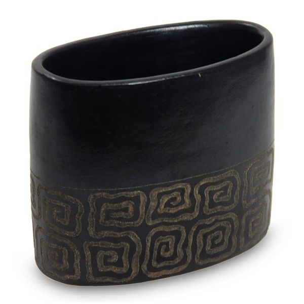 Alternate image for Black Terracotta Decorative Vase from Java Dream Mist