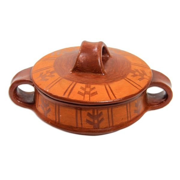 Alternate image for Hand Crafted Terracotta Serving Dish and Lid Island Arrow