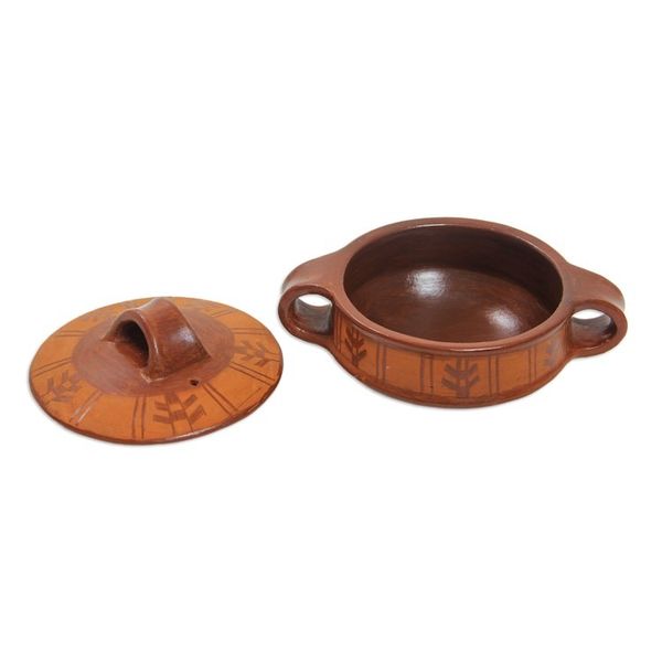 Alternate image for Hand Crafted Terracotta Serving Dish and Lid Island Arrow