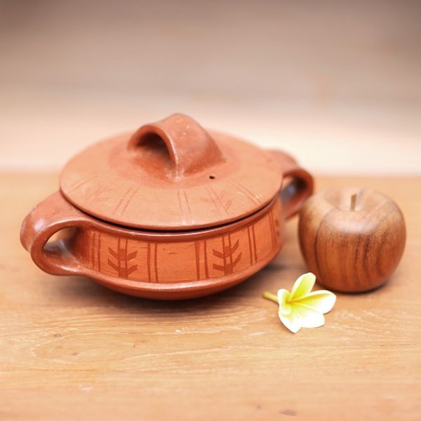 Alternate image for Hand Crafted Terracotta Serving Dish and Lid Island Arrow