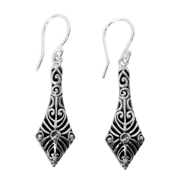 Alternate image for Sterling Silver 925 Handcrafted Balinese Dangle Earrings Flying Kites